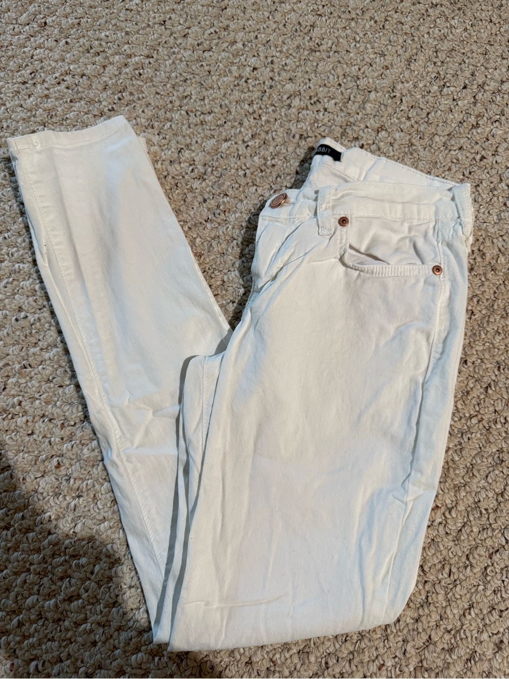Angry Rabbit White Women's Skinny Jeans